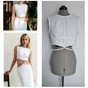 CHRISTOPHER ESBER moda operandi crystal beaded goop wrap tie top $940 au-12 us-8